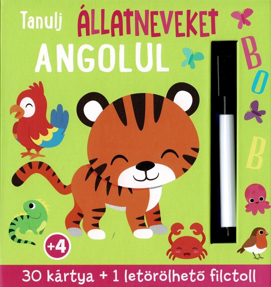 Tanulj állatneveket angolul - 30 kártya+filctoll