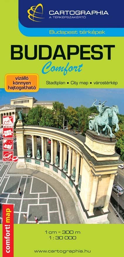 Budapest comfort várostérkép - 1:30 000 - vizálló, könnyen hajtogatható -