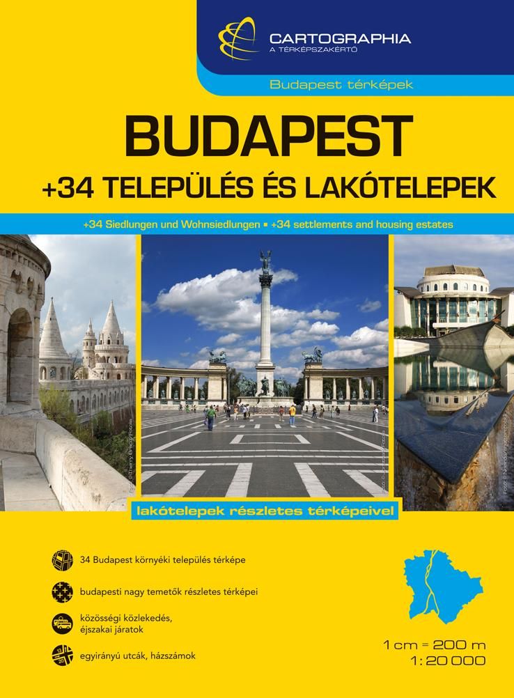 Budapest + 34 település és lakótelepek - atlasz (spirál)