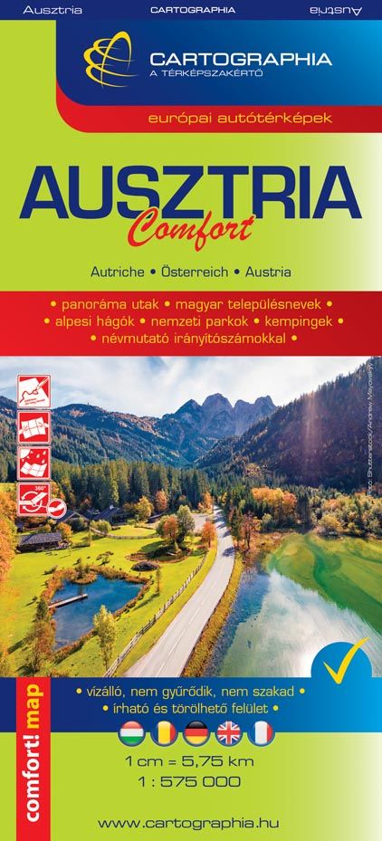 Ausztria comfort térkép 1:575 000 (comfort! map, vízálló)