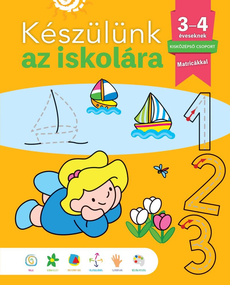 Készülünk az iskolára - 3-4 éveseknek, középső csoport (matircákkal)