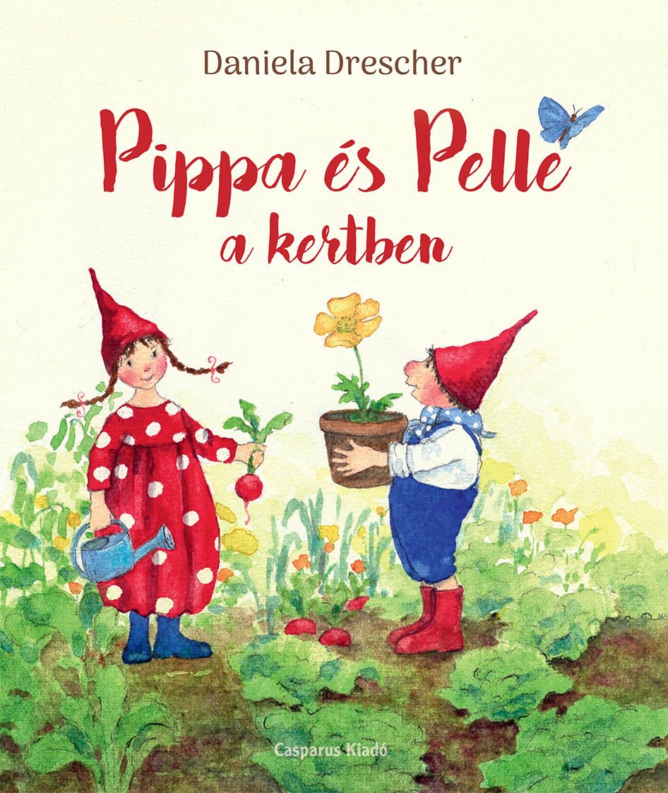 Pippa és pelle a kertben