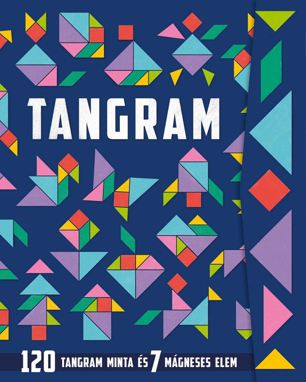 Tangram - kék - 120 tangram minta és 7 mágneses elem