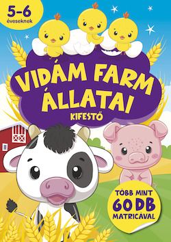 Vidám farm állatai kifestő - több mint 60 db matricával