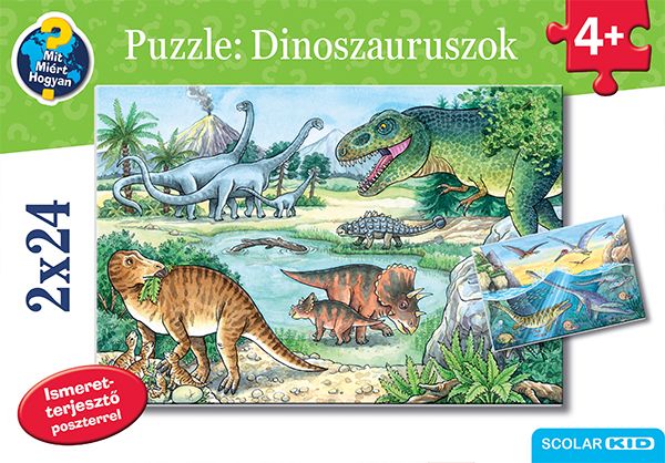 Puzzle: dinoszauruszok (2x24 4+)