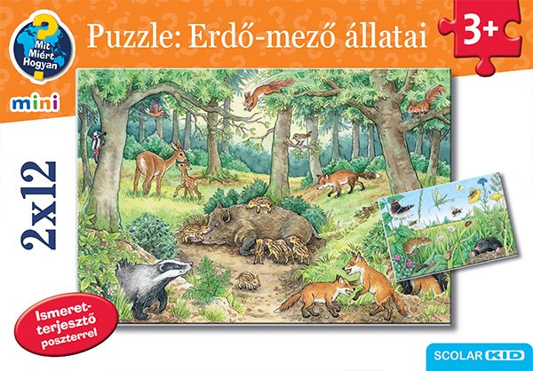 Puzzle: erdők-mezők állatai (2x12 3+)