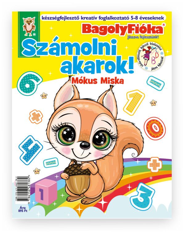 Bagolyfióka - számolni akarok! mókus miska kreatív foglalkoztató füzet