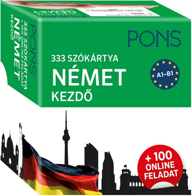 Pons 333 szókártya német kezdő + 100 online feladat