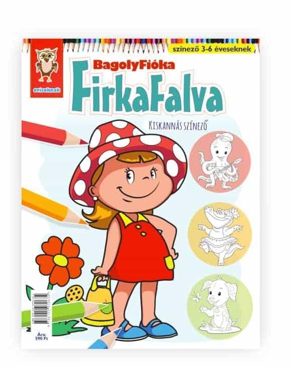 Bagolyfióka - firkafalva kiskannás színező