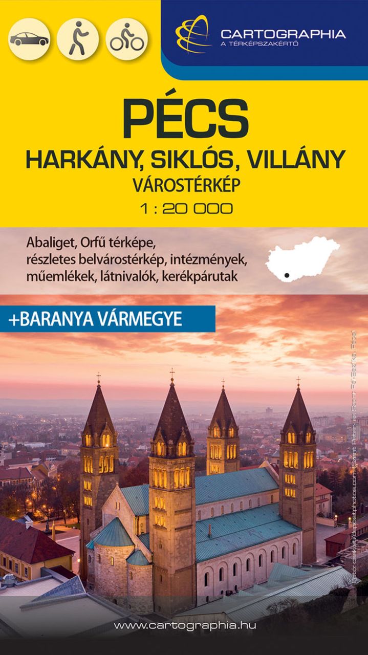 Pécs - harkány, siklós, villány várostérkép (+baranya vármegye térképe)